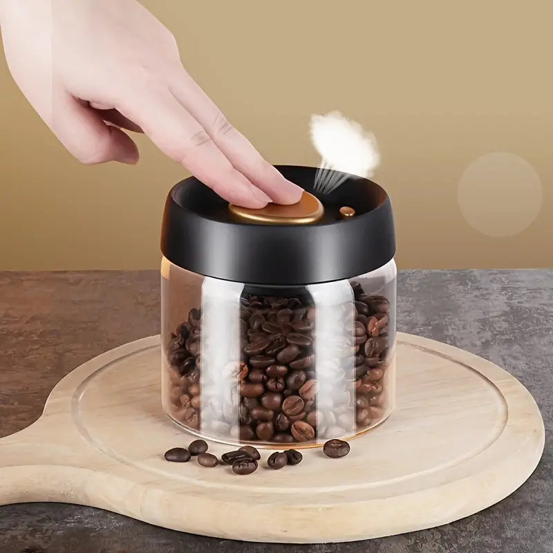 Coffee Storage Vacuum-Pumped Glass Airtight Jar for Long-Lasting Freshness