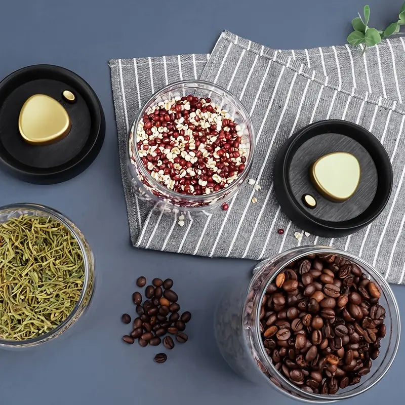 Coffee Storage Vacuum-Pumped Glass Airtight Jar for Long-Lasting Freshness