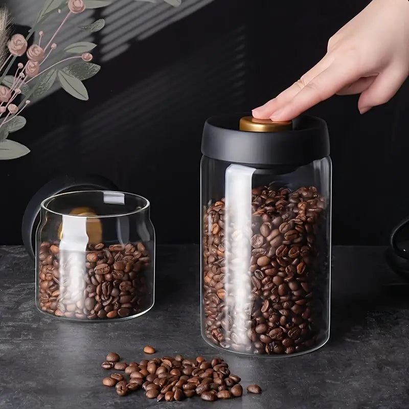 Coffee Storage Vacuum-Pumped Glass Airtight Jar for Long-Lasting Freshness