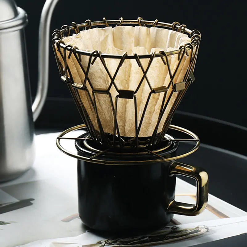Foldable Coffee Filter Paper Holder for Pour-Over Brewing