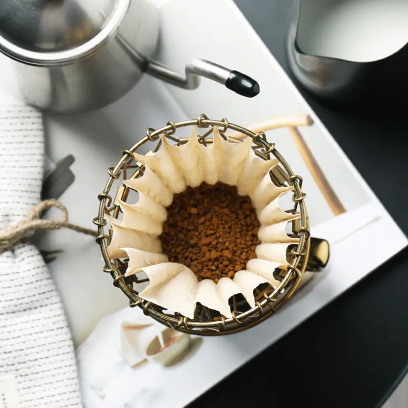 Foldable Coffee Filter Paper Holder for Pour-Over Brewing