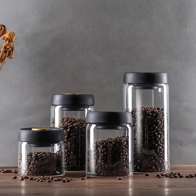 Coffee Storage Vacuum-Pumped Glass Airtight Jar for Long-Lasting Freshness