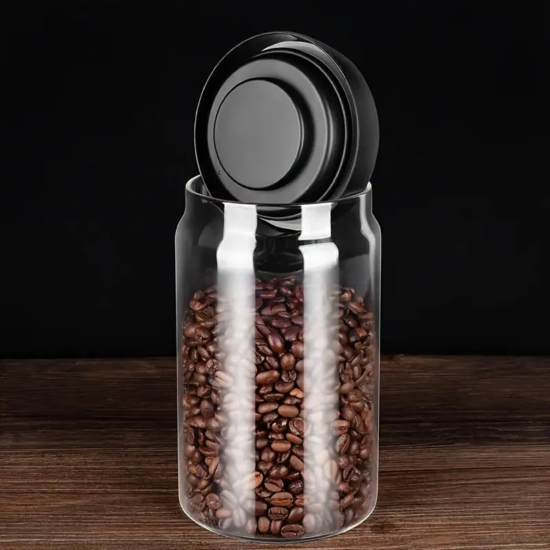 Coffee Storage Vacuum-Pumped Glass Airtight Jar for Long-Lasting Freshness